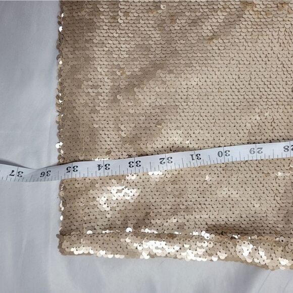 LULU'S dress sequin launch halter neck mini gold XL - Picture 8 of 11